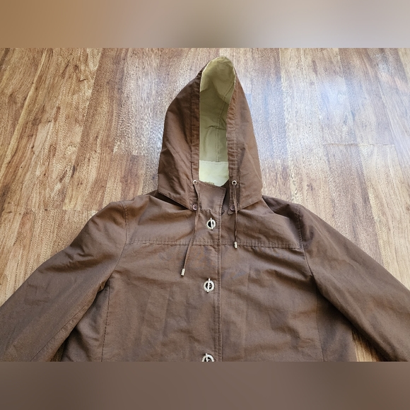 Orvis Trench Coat Rain Jacket Parka Lightweight Brown Womens Size L - Picture 2 of 13
